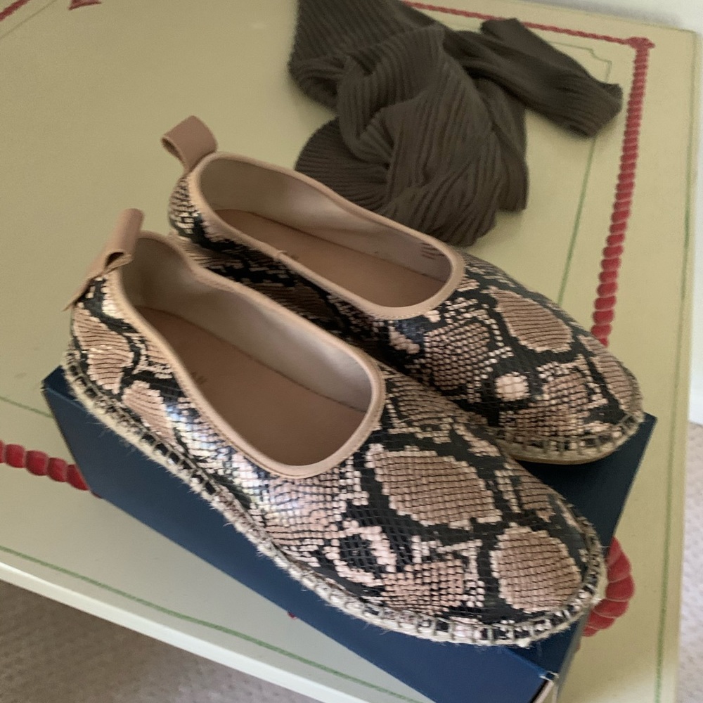 Cole Haan Espadrilles Classic snakeskin fun with white denim. Worn once